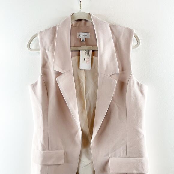 Evereve Winona Open Longline Blazer Vest in Dusty Rose Pink Small - Picture 10 of 11